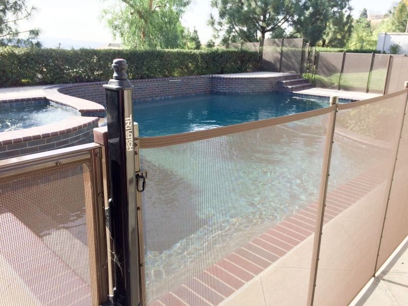 Wide View of Mesh Pool Fences